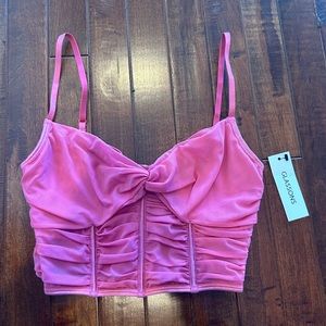 NEVER WORN, pink Glassons adjustable crop top